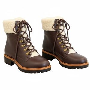 Mia Women's Regis Faux Fur Round Toe Winter & Snow Hiker Boots Brown Sz 7.5